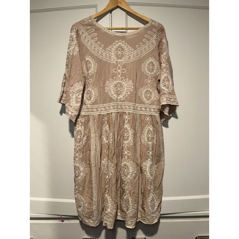 Solitare Swim Cream Embroidered Swimsuit Cover-up - Picture 3 of 3